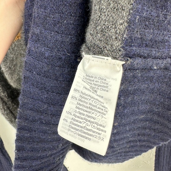 Madewell Sweater Womens S Cream Blue Colorblock‎ Mock Neck Long Sleeve Pullover - Picture 8 of 10